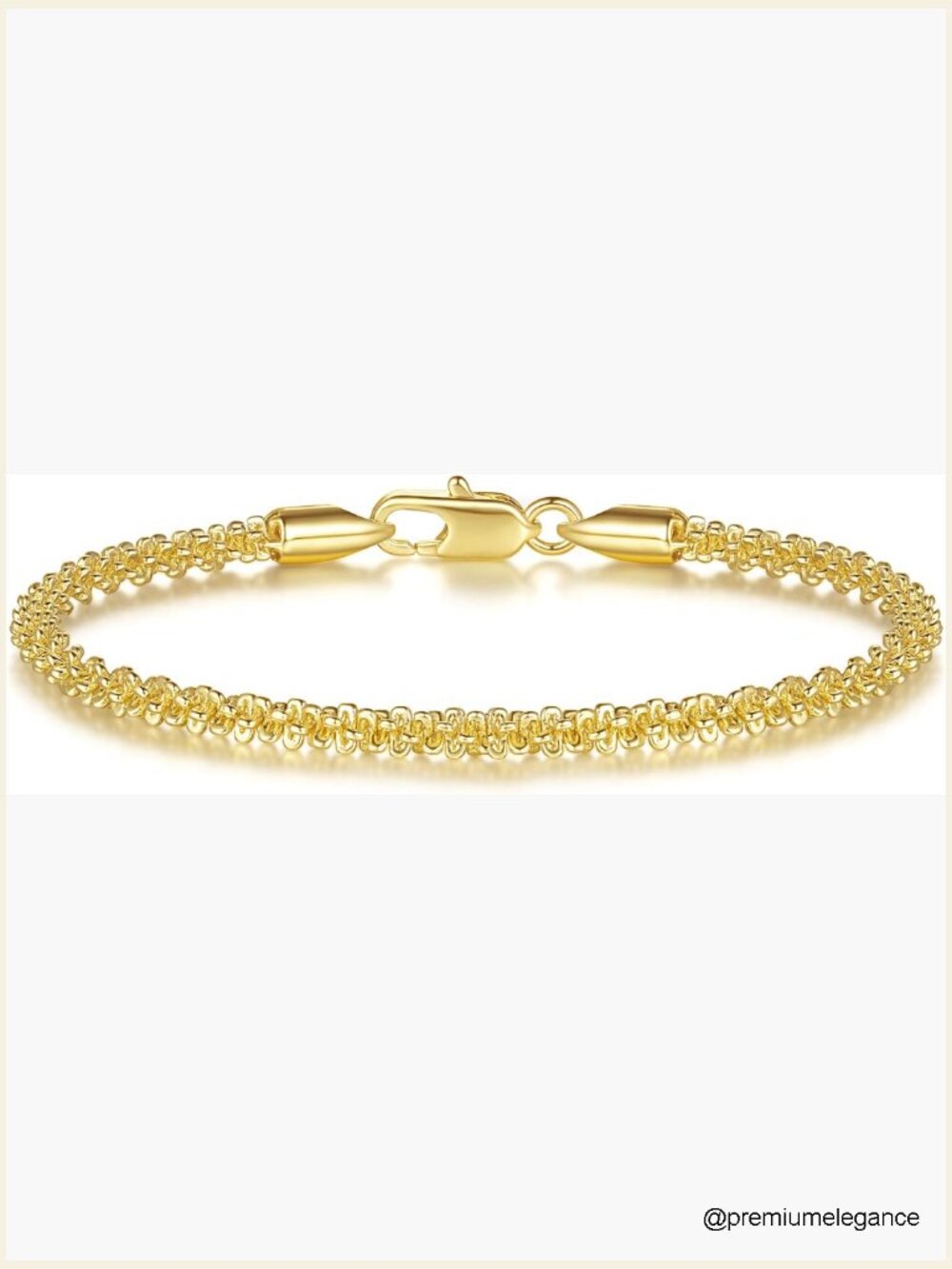 14K Gold Chain Bracelet Starry Rope Design Lobster Clasp 6.5-9 Inches
